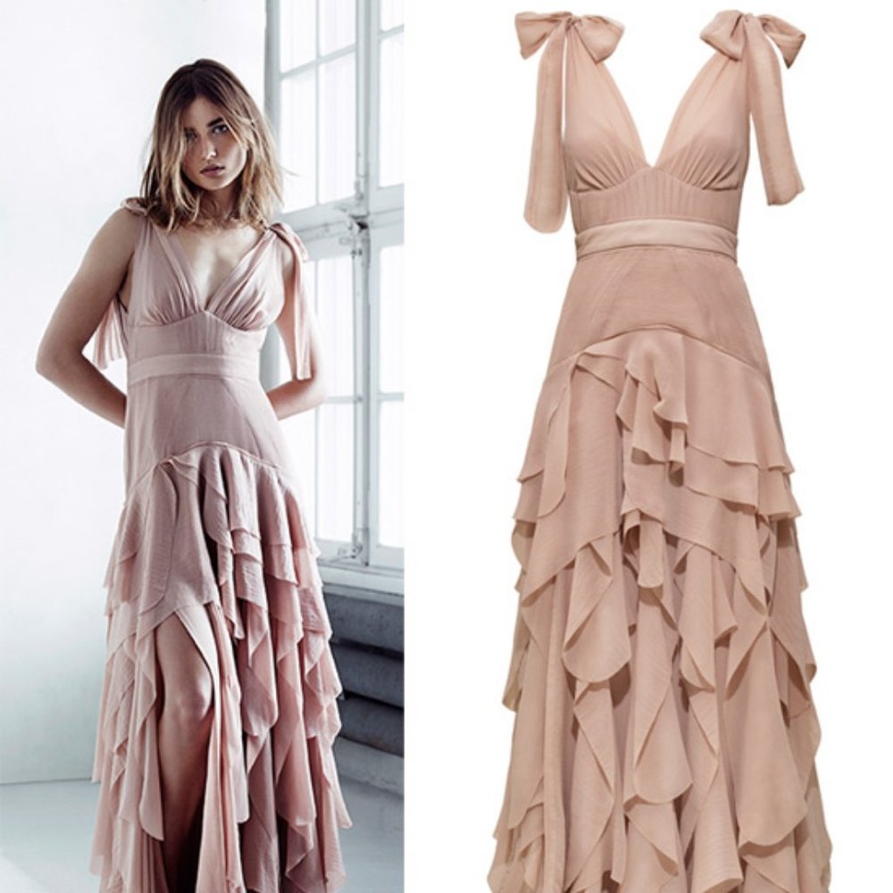 Demure H&M Conscious Collection Nude Pink Maxi Dress